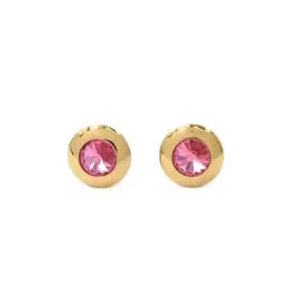 Boucles-d'Oreilles-pour-Femme-Tondo-Rose-Qudo-Bijoux-L'Inédit