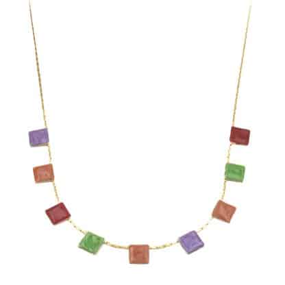 Collier-pour- Femme-Pequeno- Quadrado- Colorido-Donna-Si-Bijoux-L'Inédit