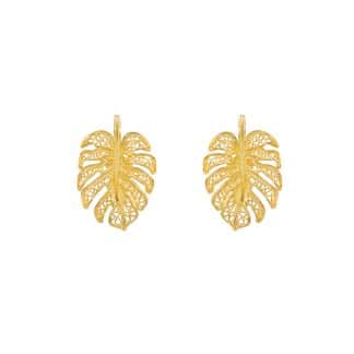 Boucles-d'Oreilles-pour-Femme-Monstera-Dorées-Portugal-Jewels-Bijoux-L'Inédit