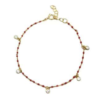 Bracelet-pour-Femme-Sissi-Bis-Rouge-Argent-Serling-Bijoux-L'Inédit